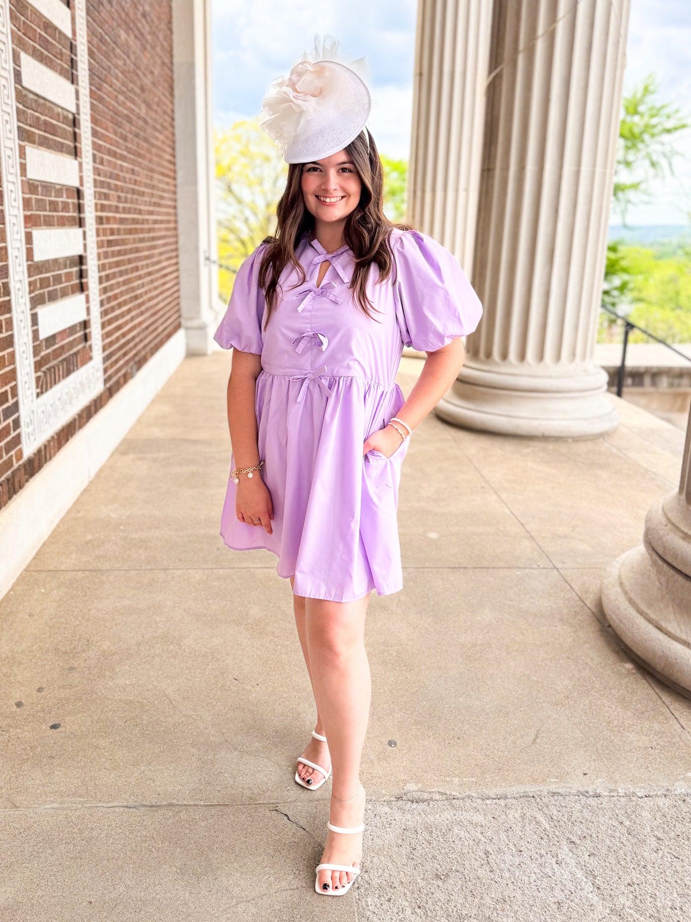 Zuri Entro Lilac Bow Dress