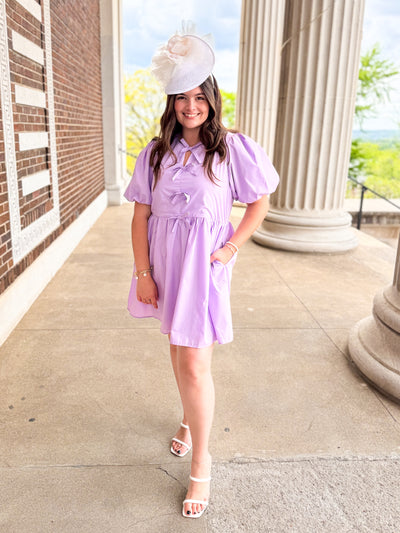 Zuri Entro Lilac Bow Dress