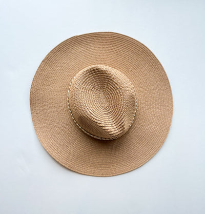 Gold Chain Tan Fedora