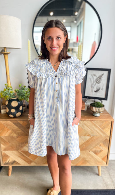 Umgee Blue Stripe Tonia Dress