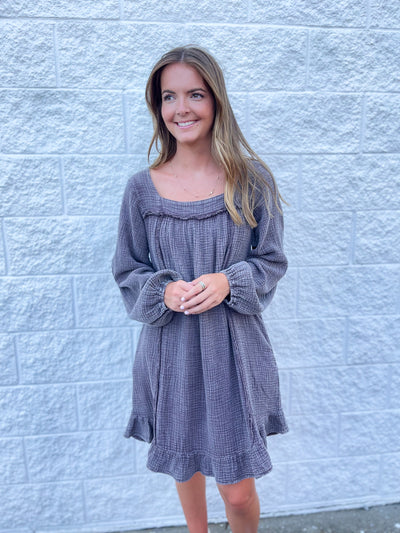 Easel Ash Cotton Gauze Dress