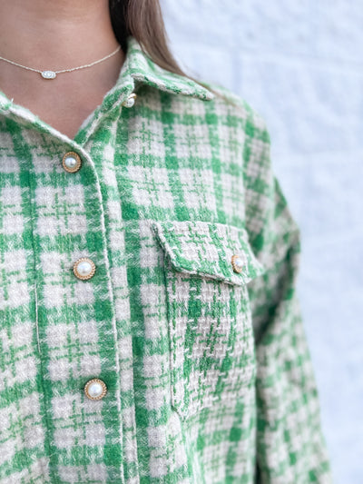 Green Plaid w/ Pearl Buttons