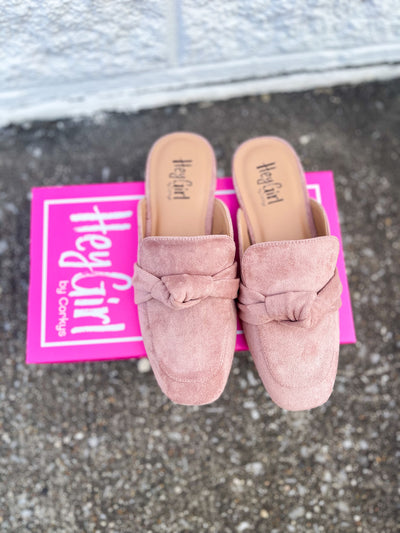 Hey Girl Blush Faux Suede Shoes