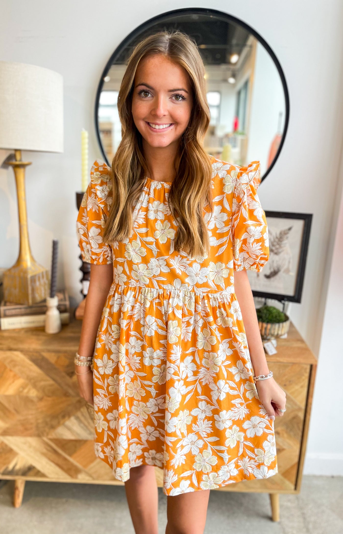 Umgee Peach Mix Fran Dress