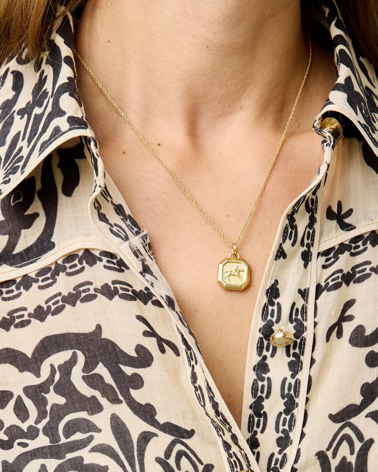 Spartina Lucky Horse Necklace 18” Gold
