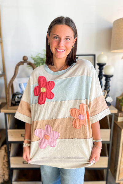 Easel Stone Mocha Flower Top
