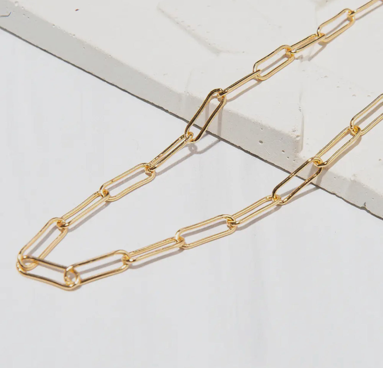 Gilded 18” Paper Clip Gold Necklace