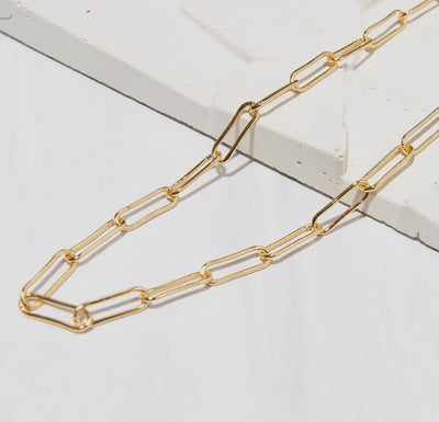 Gilded 18” Paper Clip Gold Necklace