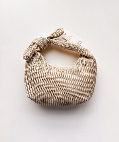 Penny Woven Clutch Handbag Natural