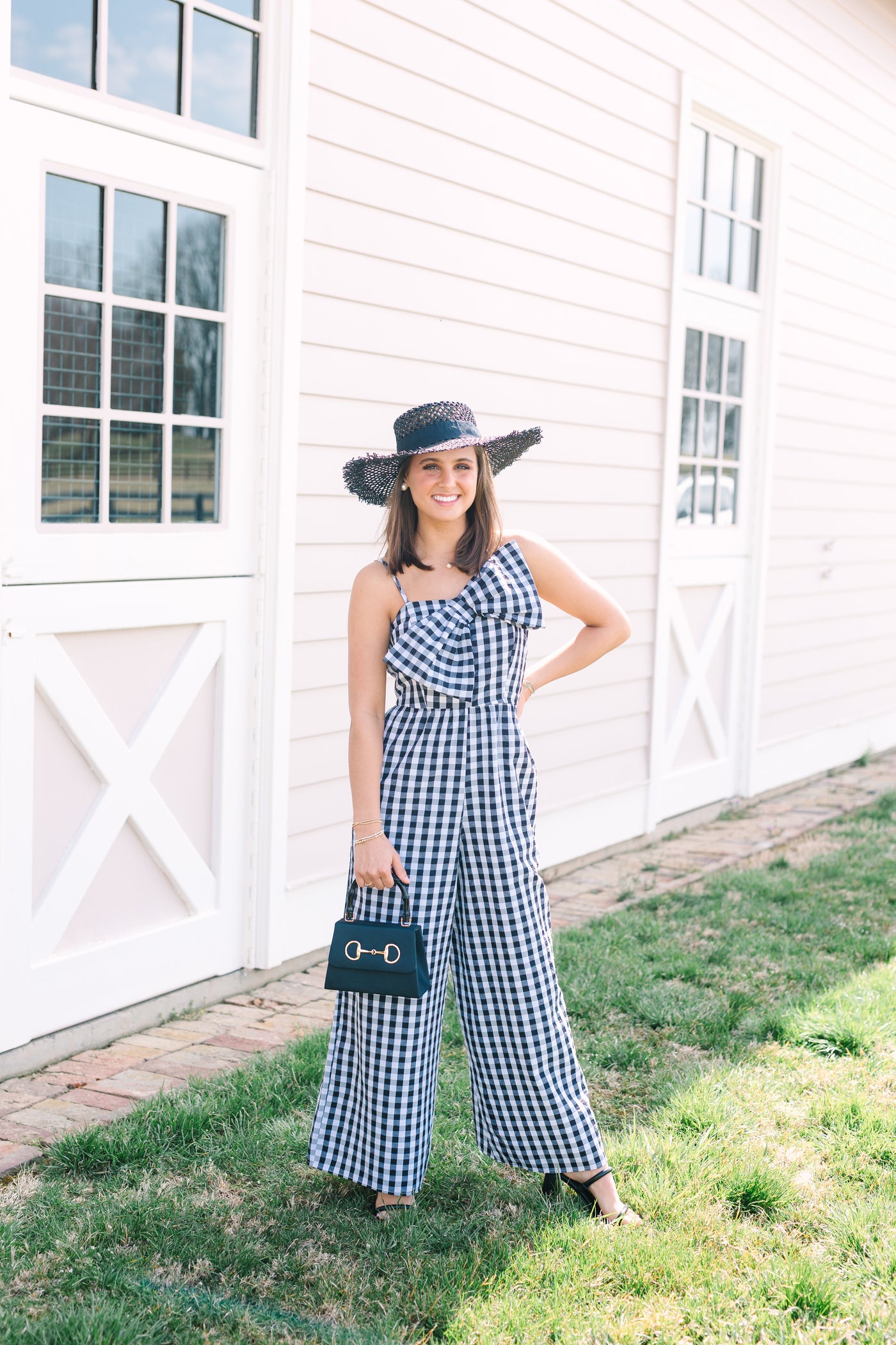 Black Gingham Lessye Jumpsuit