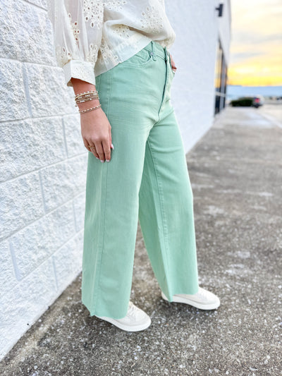 Mint Sage Soft Twill Pants