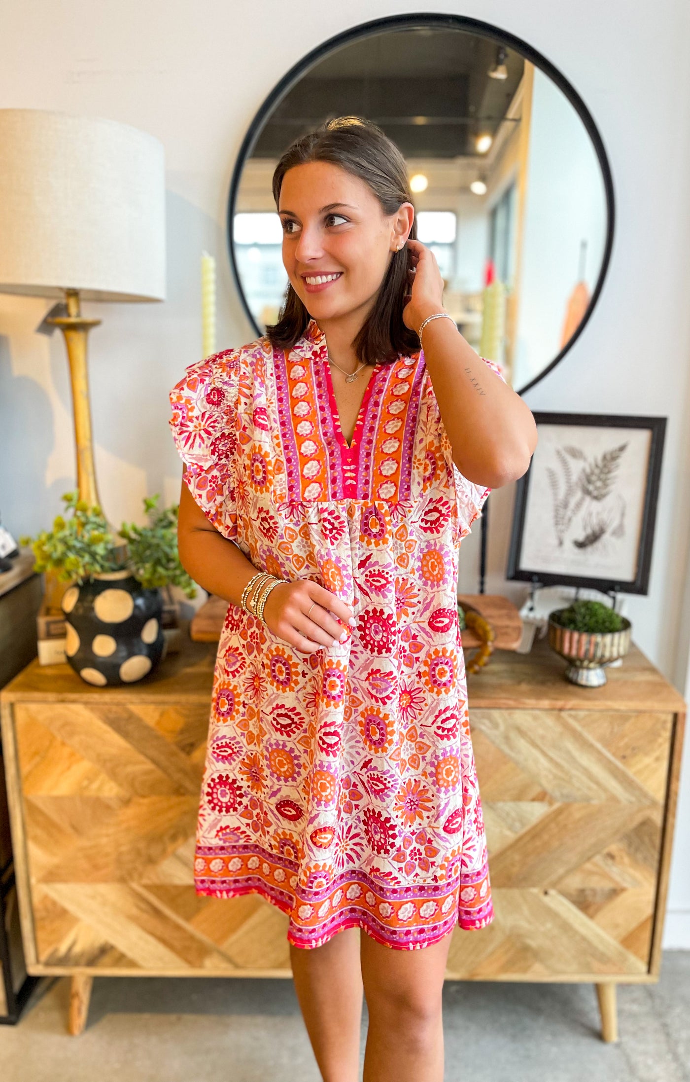Umgee Pink Mix Miller Dress