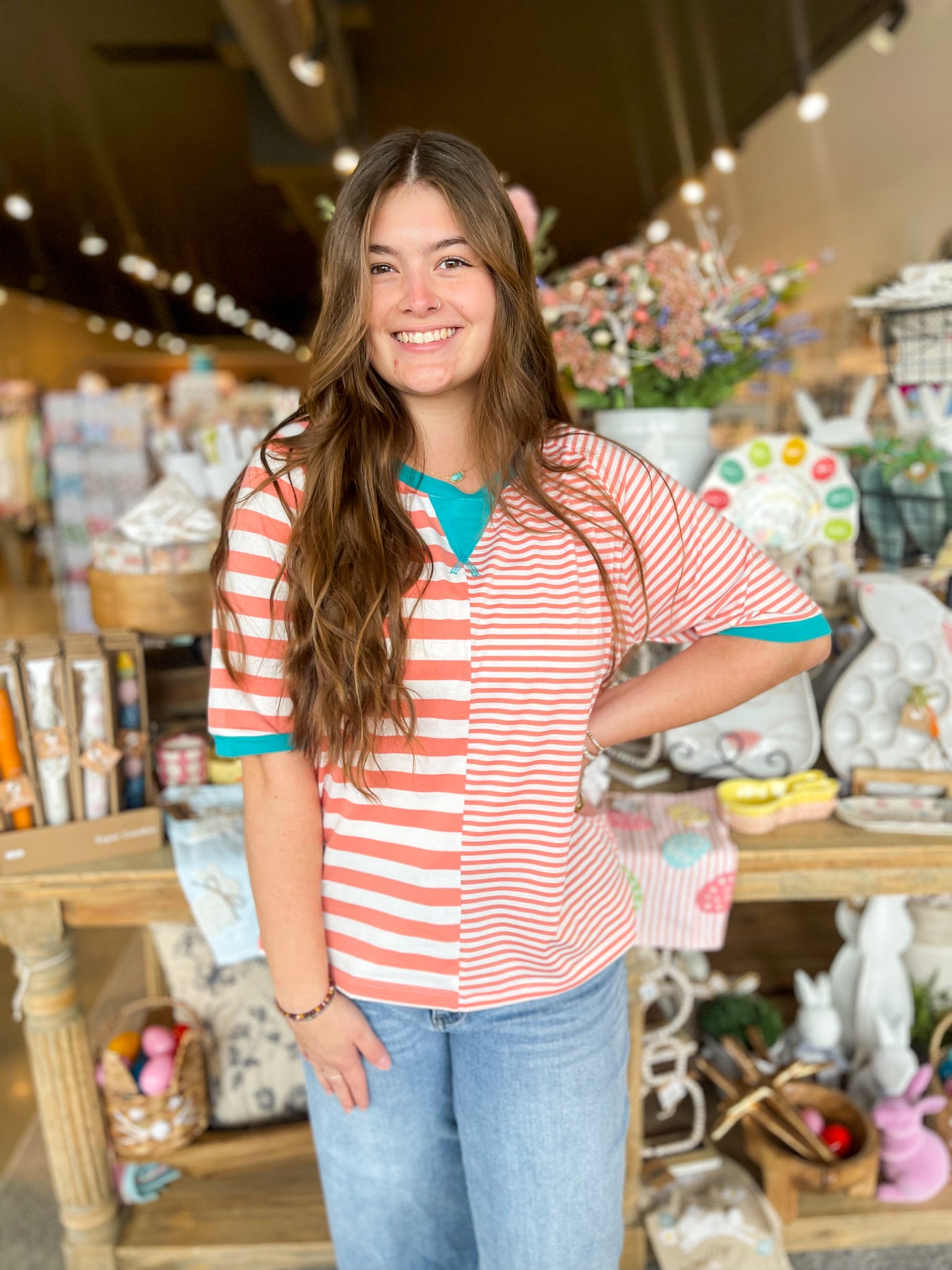 Peach Stripe Jackie Top