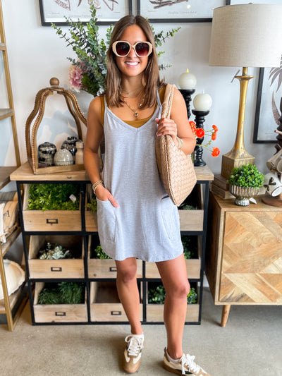 Grey Jersey Dress w/ Romper Lining