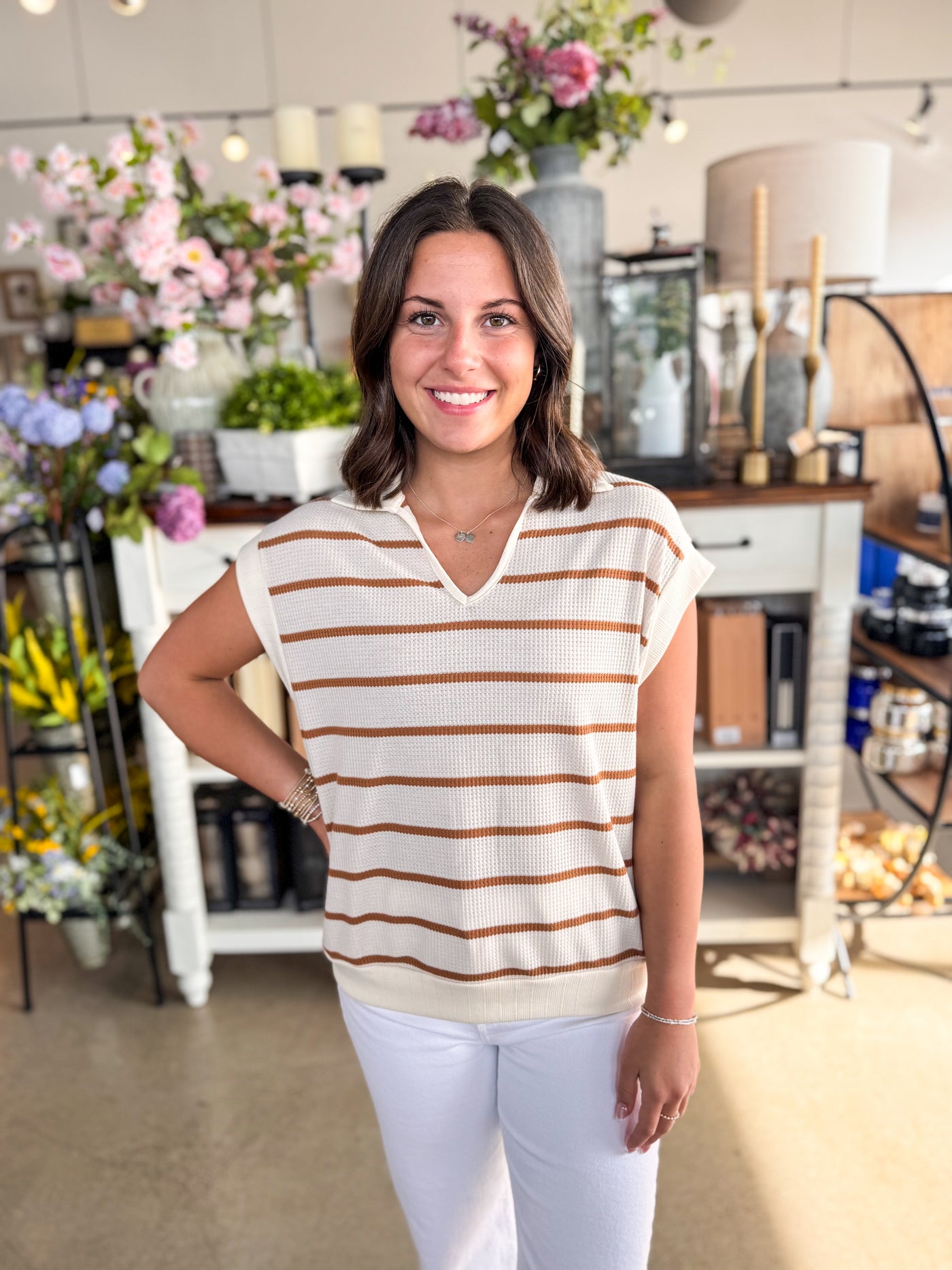 Mocha Stripe Ashley Top