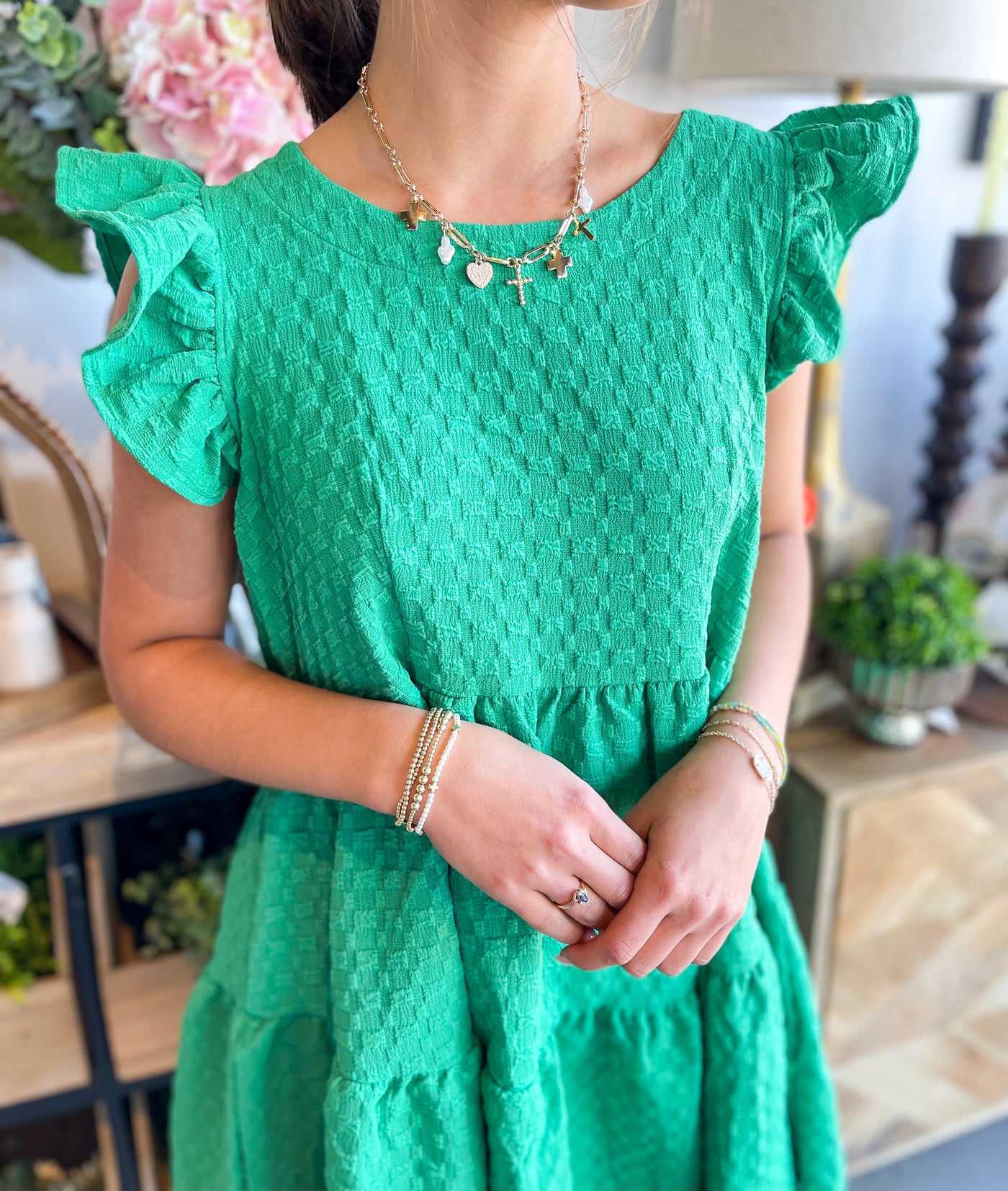 Umgee Green Avani Dress