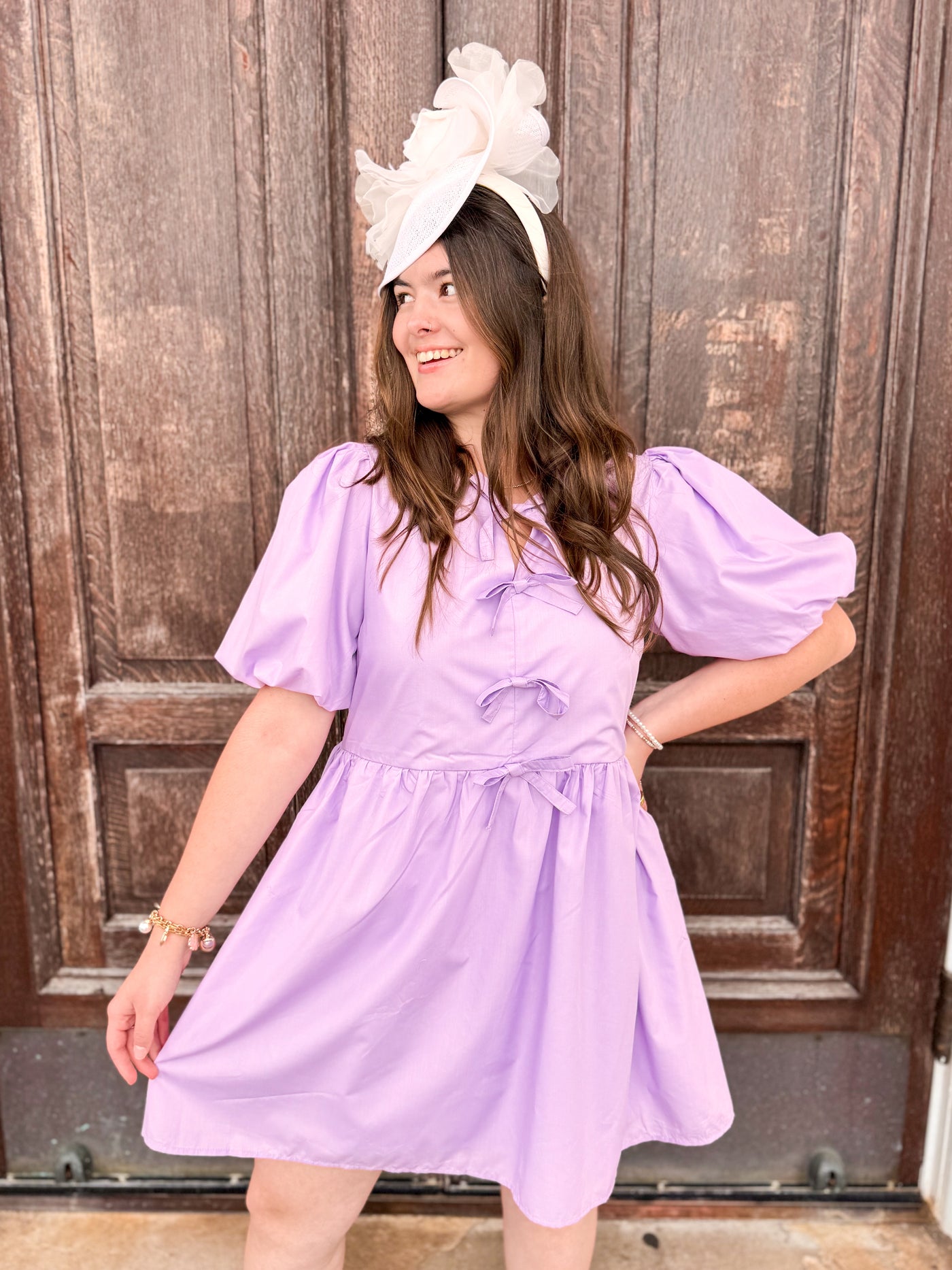 Zuri Entro Lilac Bow Dress