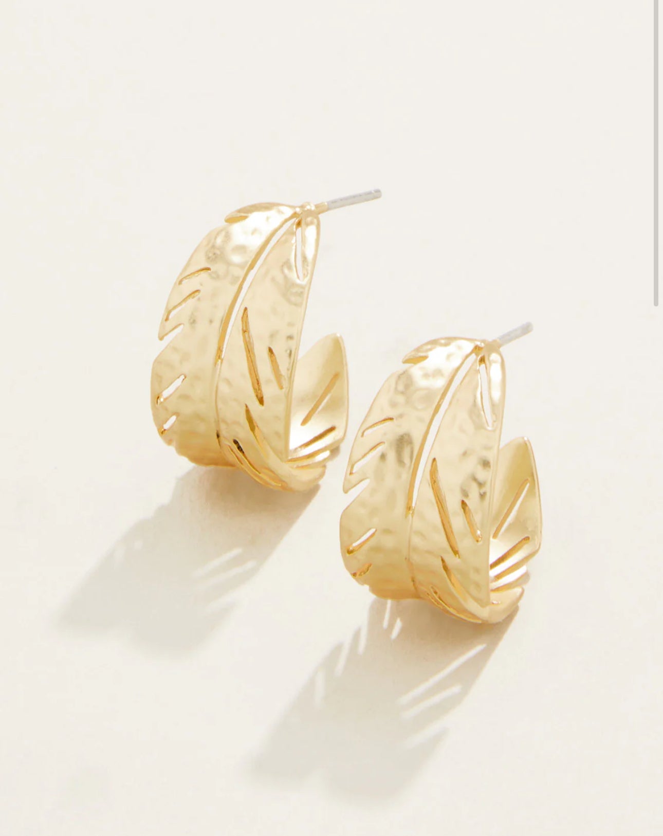 Spartina Calathea Leaf Hoop Earrings Gold