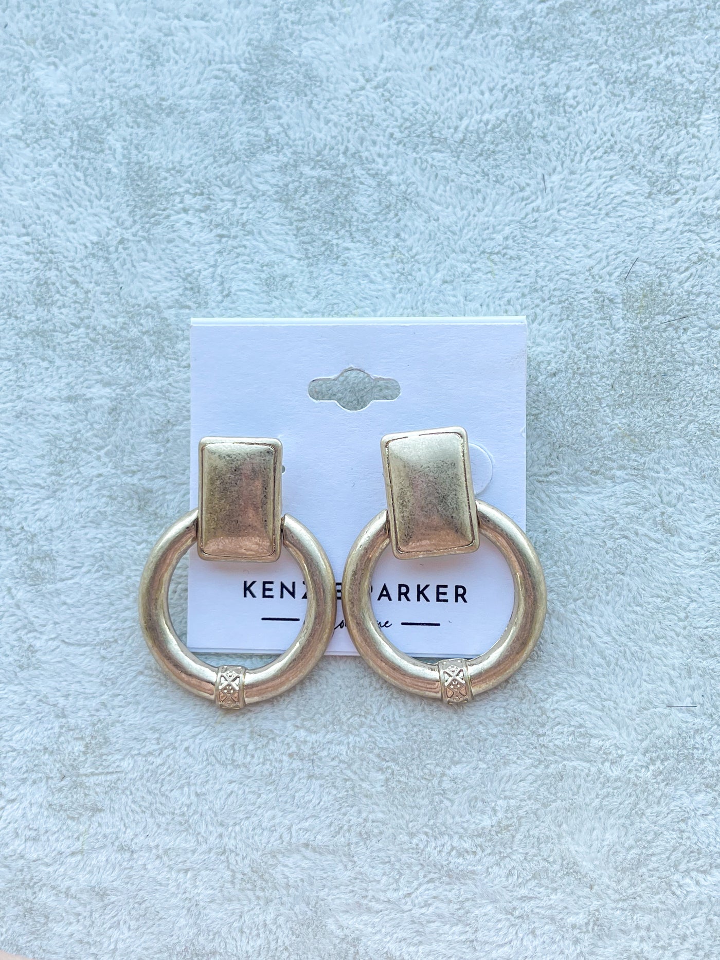 Rectangle&Circle Linked Earrings