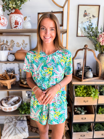 Allie Aloha Green PJ Set