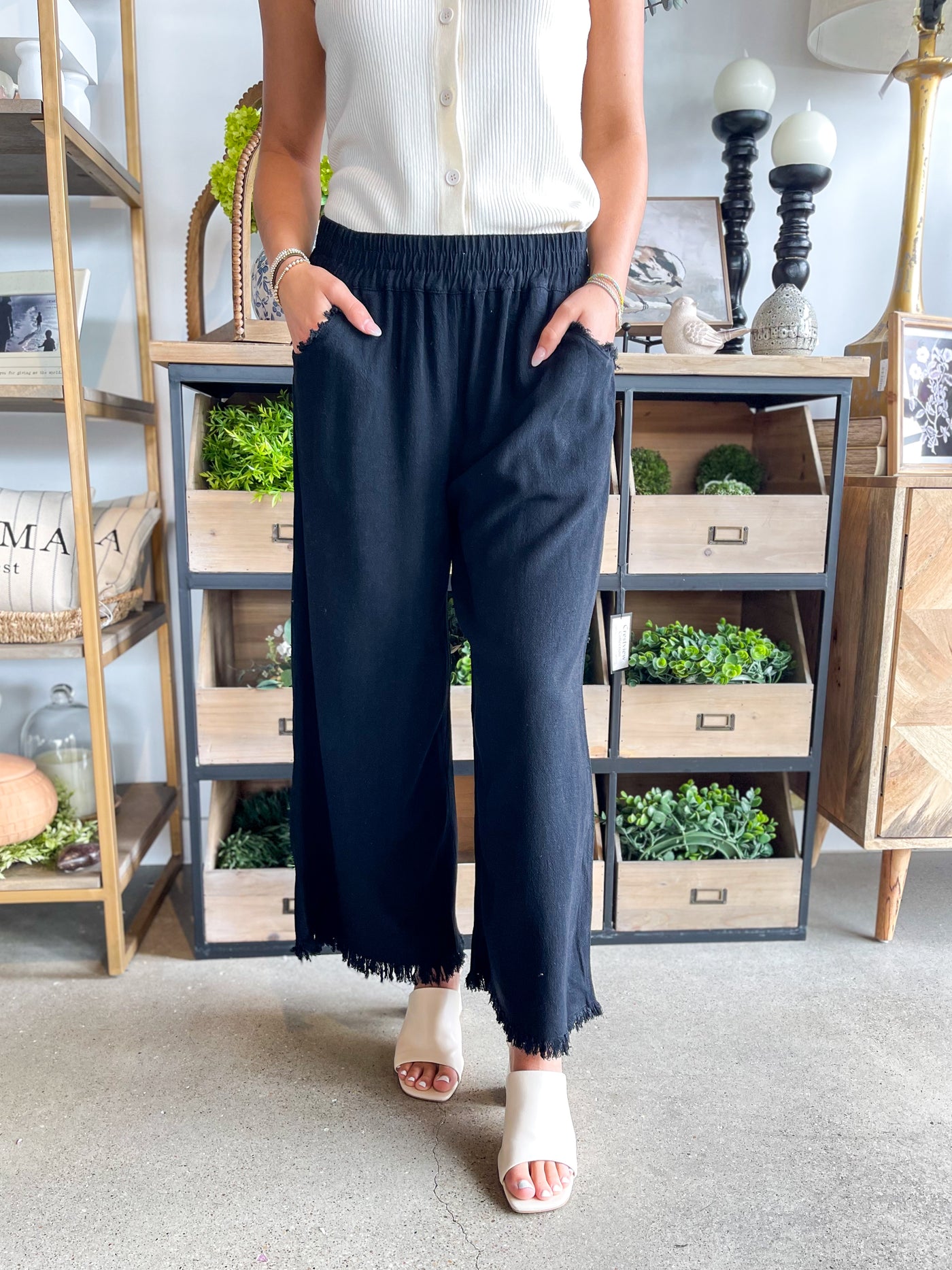 Umgee Black Wide Leg Pants
