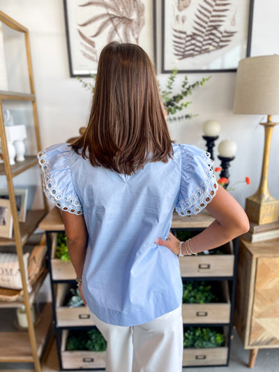 Jodiful Powder Blue Vera Top