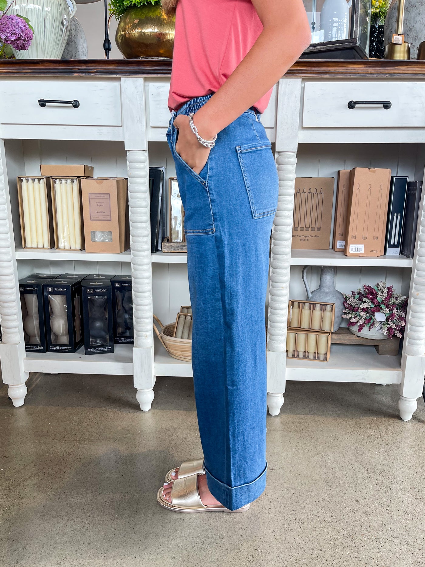 Vervet Enviably Super Soft Cuff Wide Jean