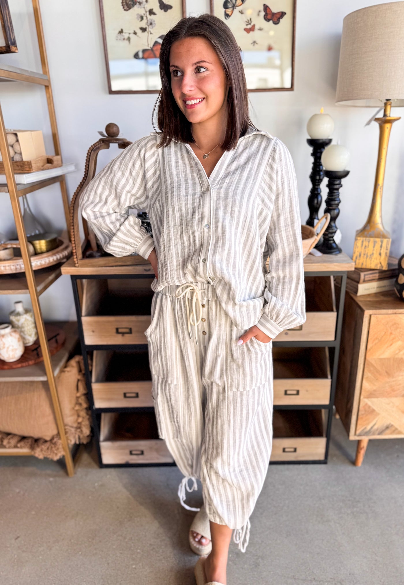 Dove Striped Button Down Shirt