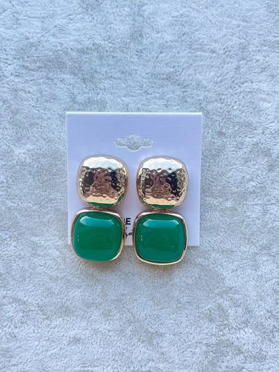 Kat Color Square & Metal Earrings