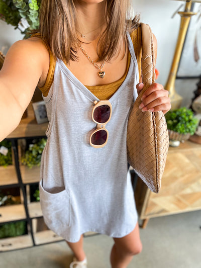 Grey Jersey Dress w/ Romper Lining