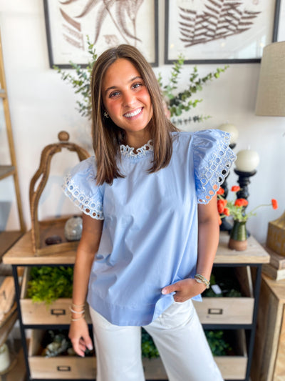 Jodiful Powder Blue Vera Top