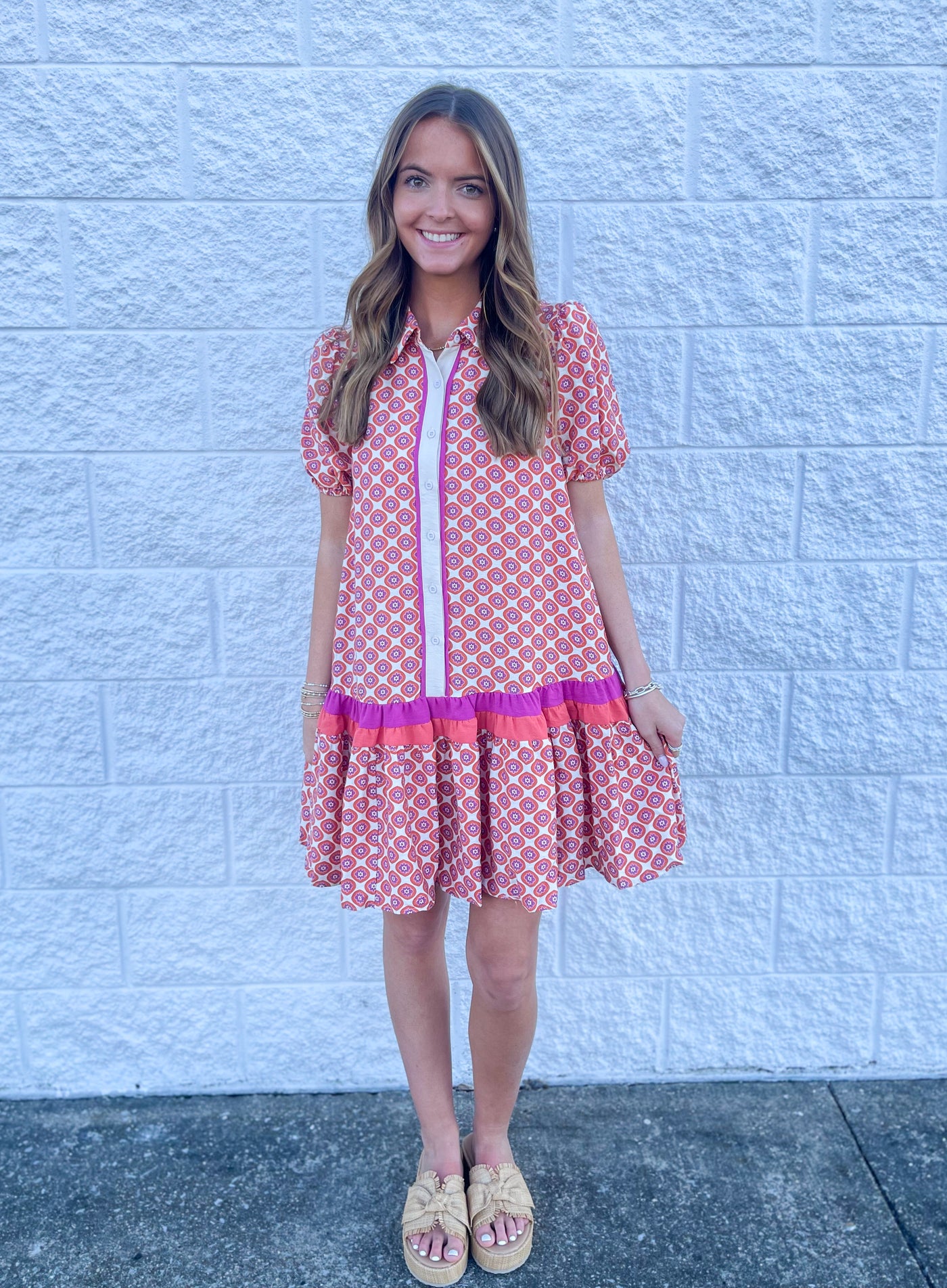 Coral/Magenta Brina Dress