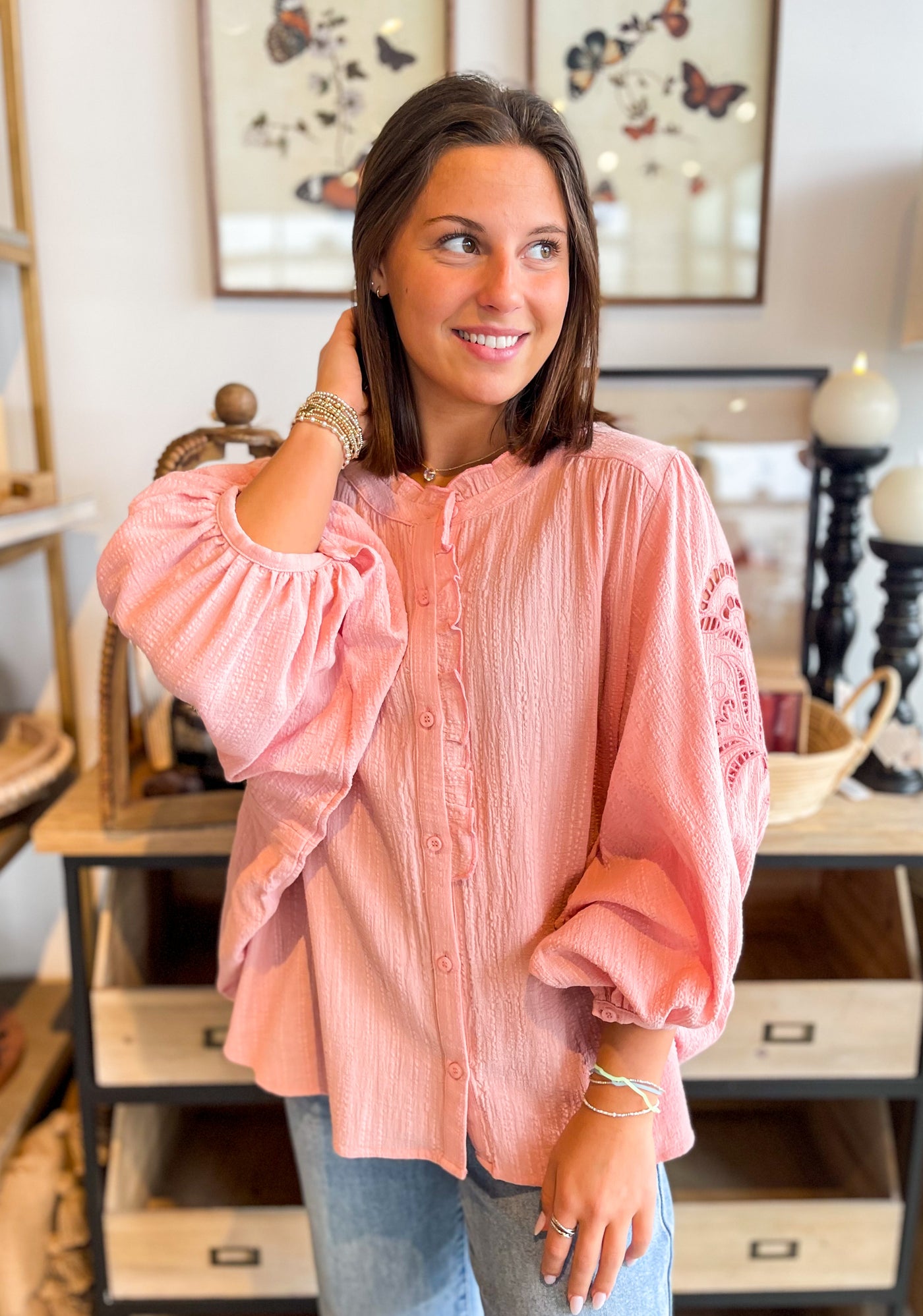 Easel Blush Raya Top