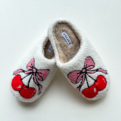 KatyDid Cherry Bow Slippers
