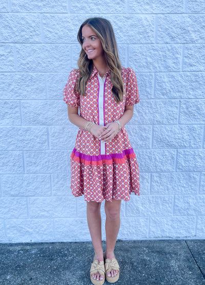 Coral/Magenta Brina Dress