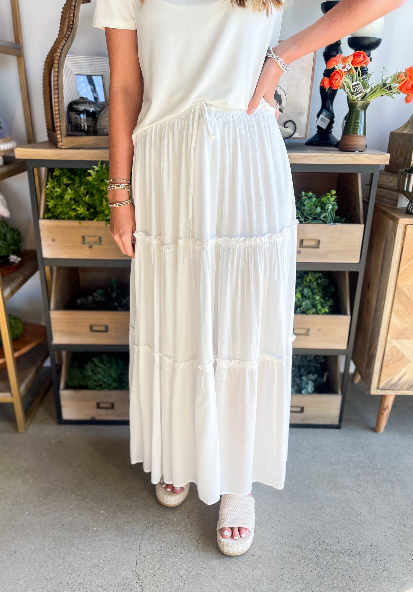 Jodifl Ivory Claire Maxi Skirt
