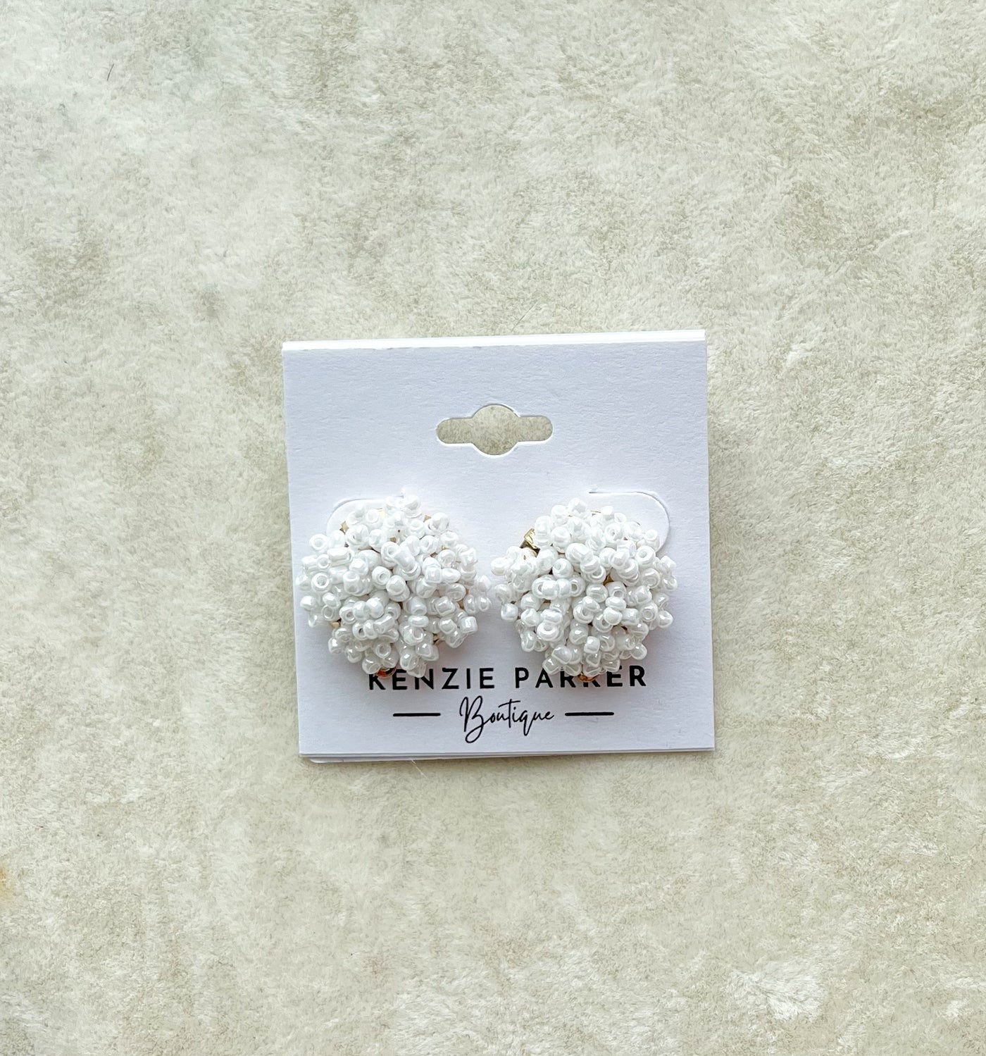 Seed Beads Pom Pom Earrings