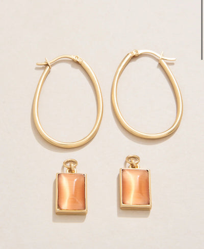 Spartina Chateau Hoop Earrings Optic Sunstone