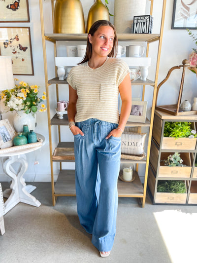 Andie Beige Ivory Top