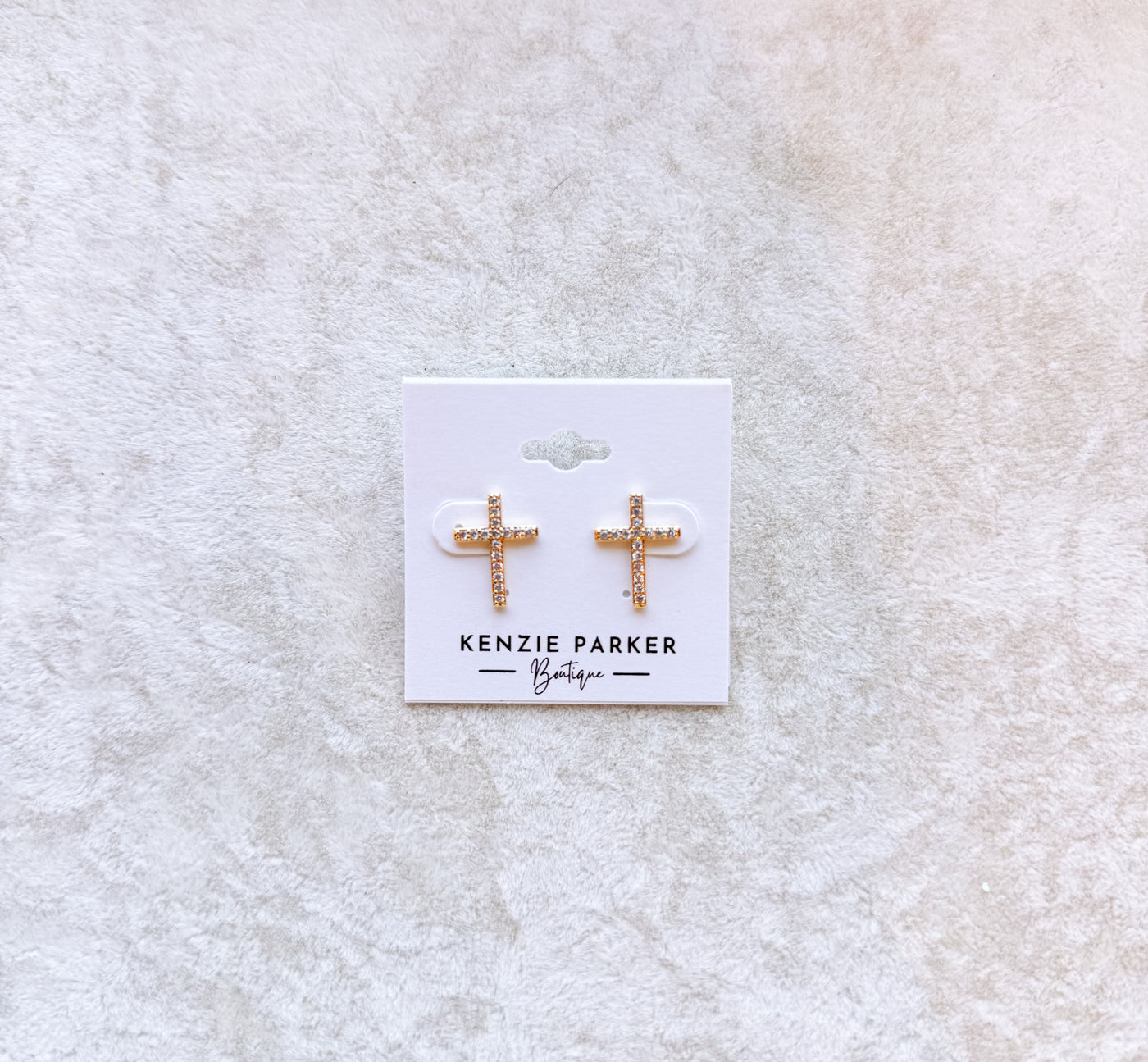 Crystal Cross Earrings