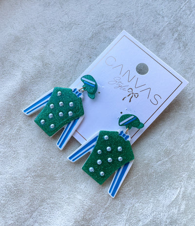 Freckles Jockey Silk Resin Drop Earrings