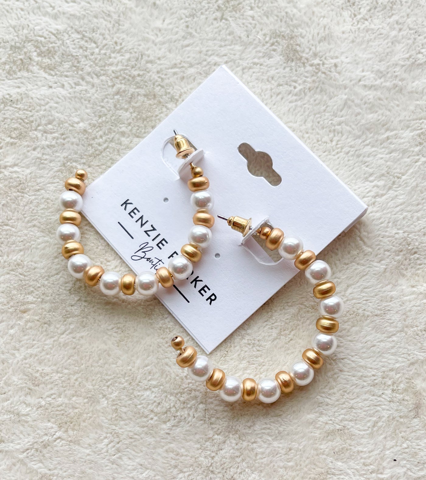 40mm Pearl&Metal Open Hoops