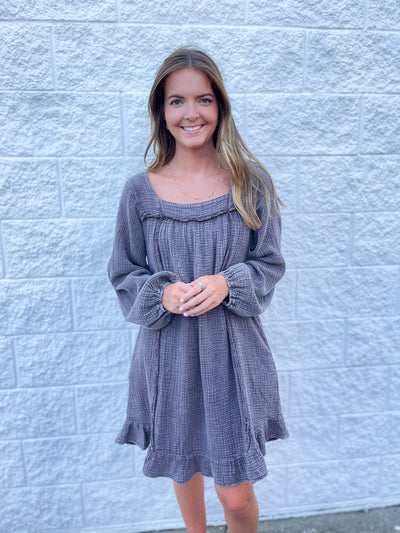 Easel Ash Cotton Gauze Dress
