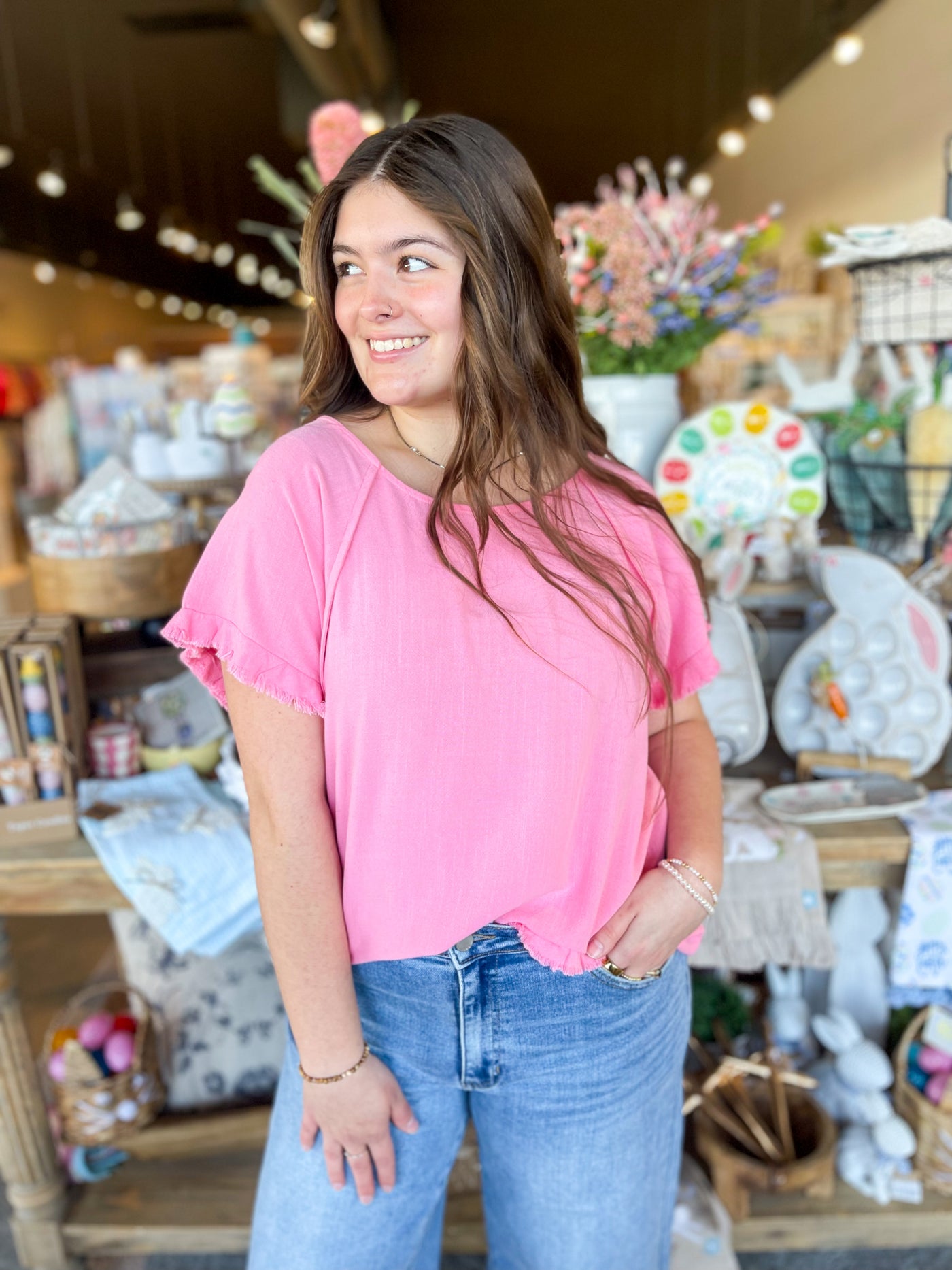 Cotton Candy Linen Kennedy Top