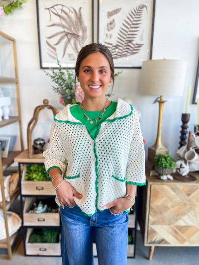Ivory Green Whitley Top