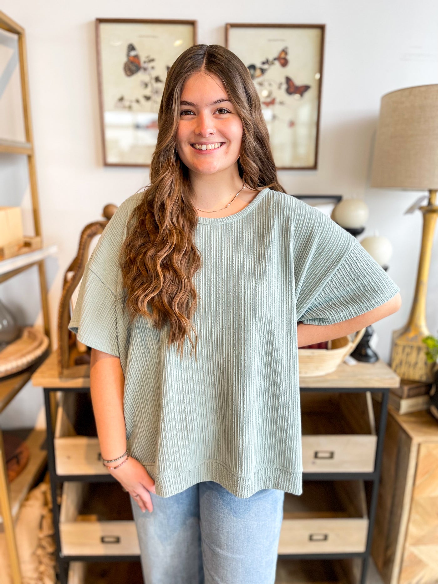 Dusty Blue Shoni Top