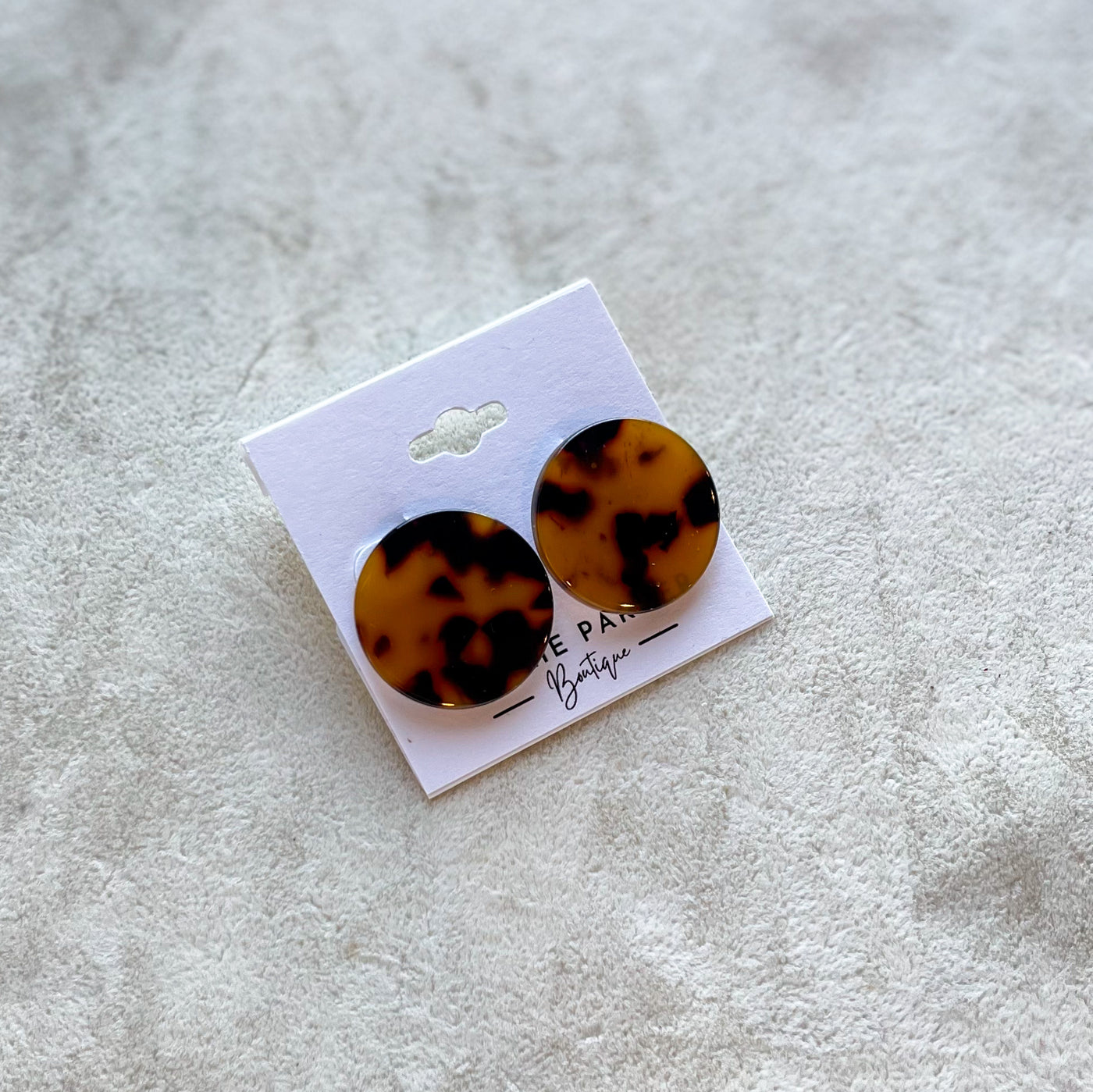 Tortoise Acrylic Circle Earrings
