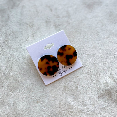 Tortoise Acrylic Circle Earrings