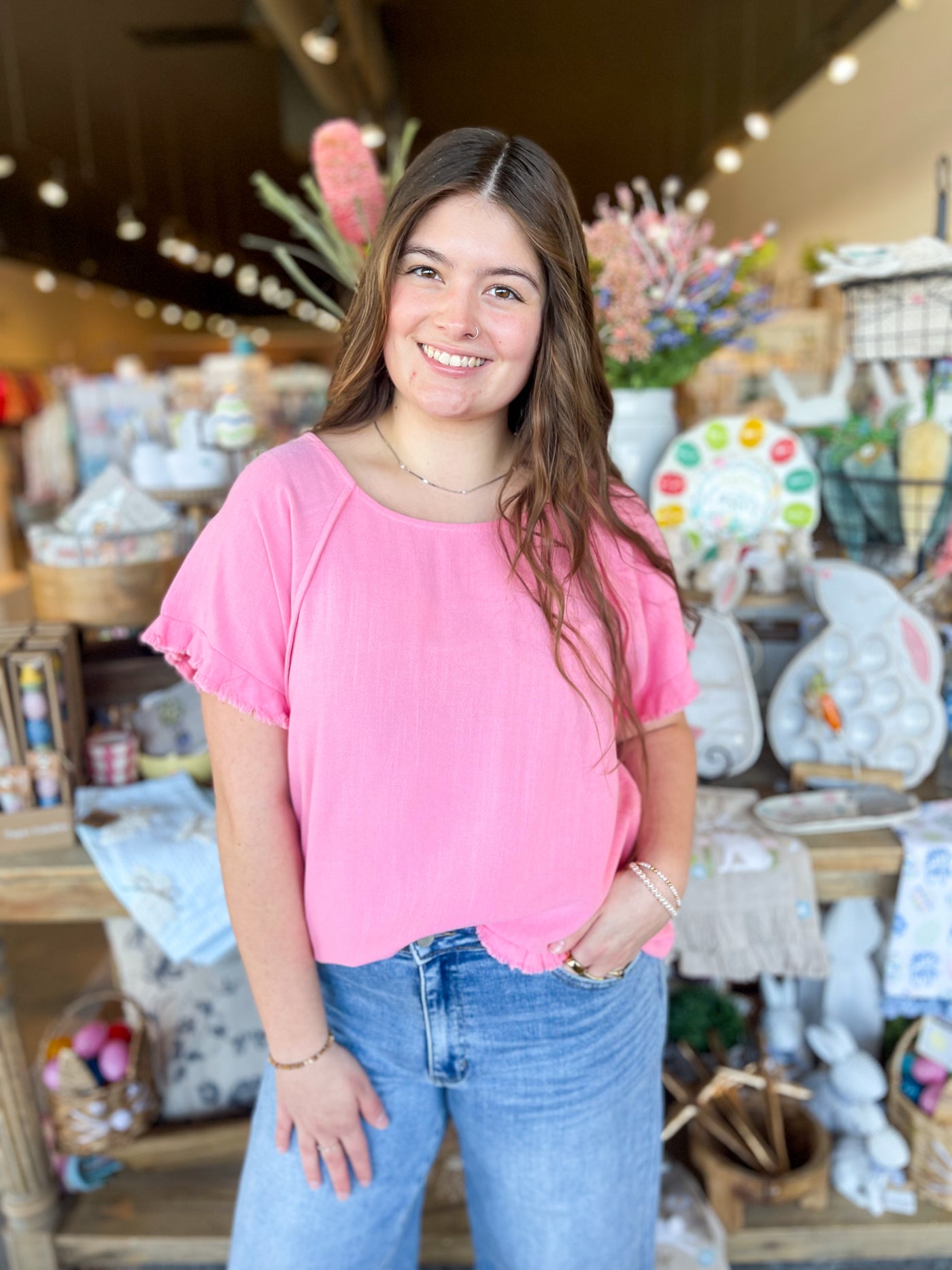 Cotton Candy Linen Kennedy Top