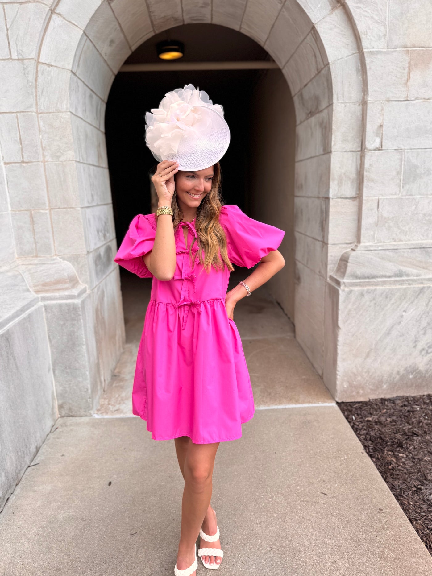 Zuri Entro Pink Bow Dress